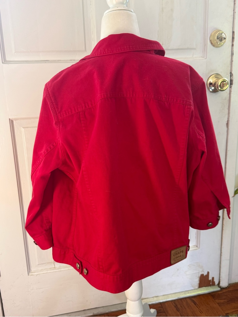Vintage ChapsDenim Red Cotton Jacket - Picture 7 of 9